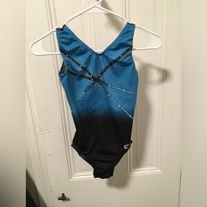 Blue and Black Womens GK Leotard